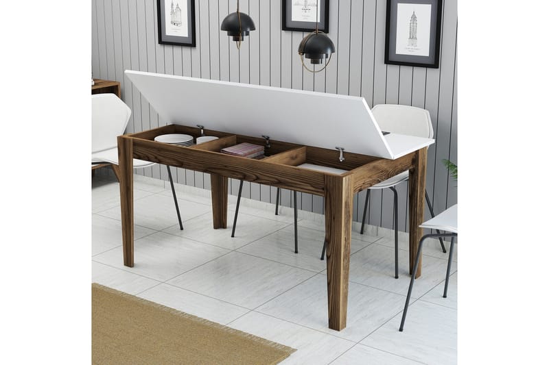 Lissione Matbord 145x88 cm Brun/Vit - Hanah Home - Möbler - Matplats - Matbord & köksbord