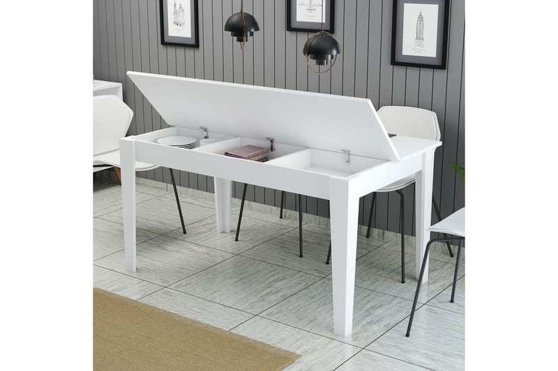 LISSIONE Matbord 145x88 cm Vit - Möbler - Matplats - Matbord & köksbord