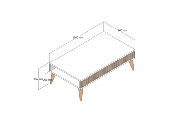 Lissione Soffbord 105 cm - Valnöt/Antracit - Möbler - Vardagsrum - Soffbord & vardagsrumsbord - Soffbord