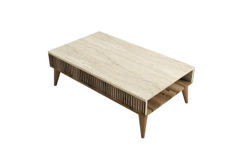 Lissione Soffbord 105 cm - Valnöt/Beige - Möbler - Vardagsrum - Soffbord & vardagsrumsbord - Soffbord