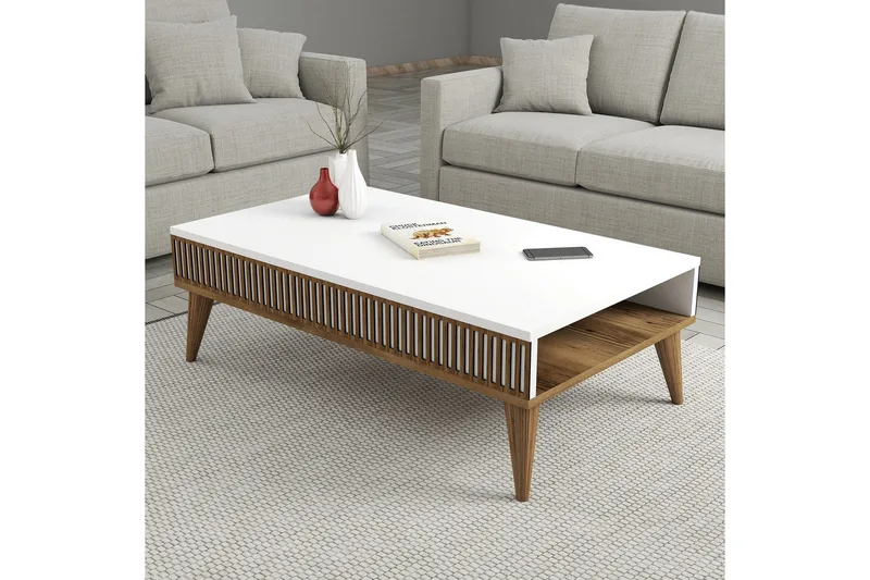 Lissione Soffbord 105 cm - Valnöt/Vit - Möbler - Vardagsrum - Soffbord & vardagsrumsbord - Soffbord