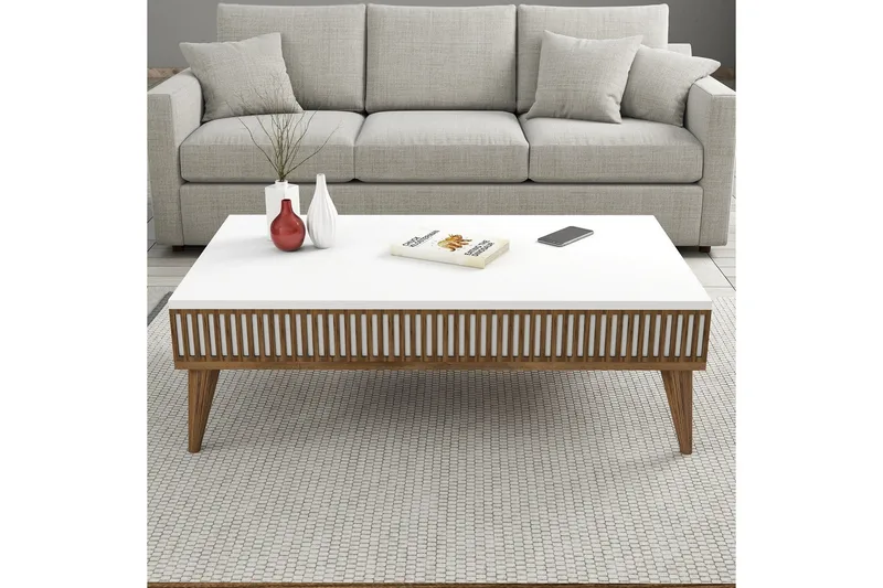 Lissione Soffbord 105 cm - Valnöt/Vit - Möbler - Vardagsrum - Soffbord & vardagsrumsbord - Soffbord