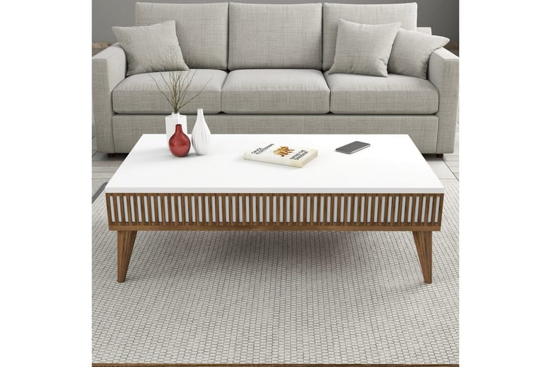 Lissione Soffbord 105 cm - Valnöt/Vit - Möbler - Vardagsrum - Soffbord & vardagsrumsbord - Soffbord