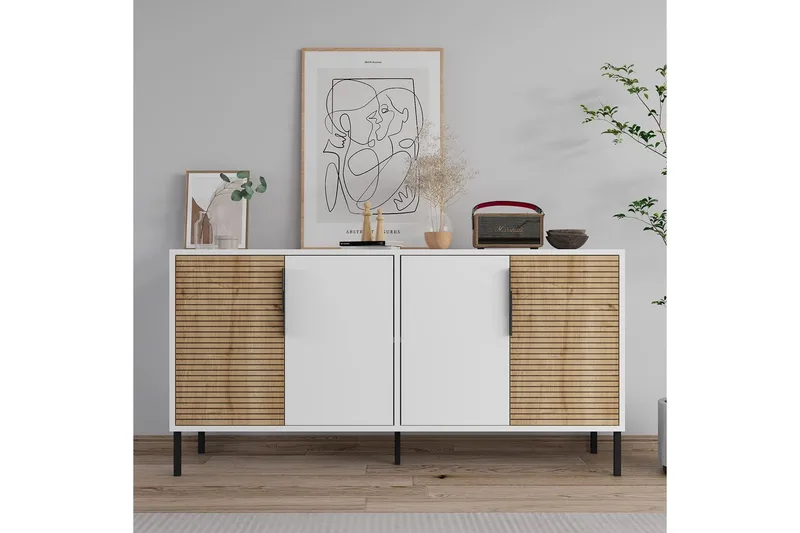 Lorien Konsollbord 150 cm - Vit/Ek - Möbler - Vardagsrum - Soffbord & vardagsrumsbord - Avlastningsbord & konsolbord