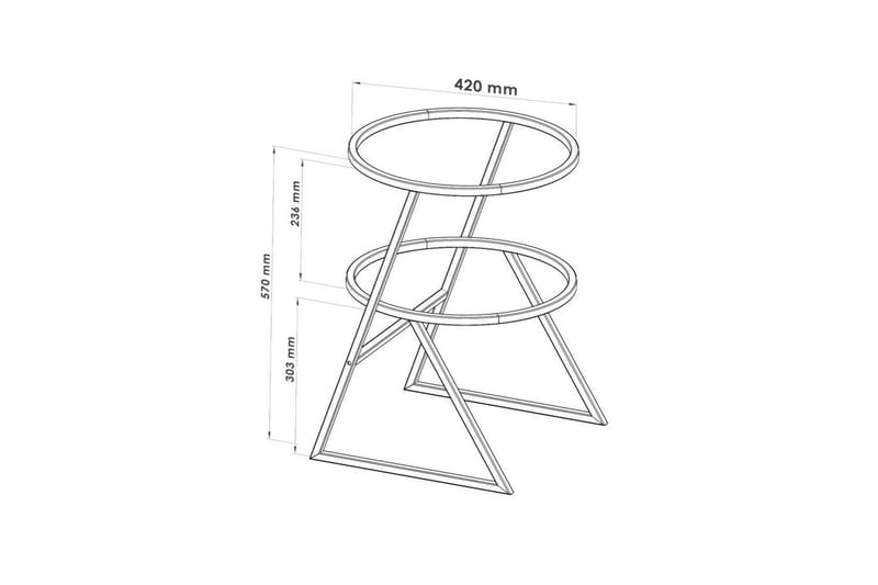 Lorigulla Sidobord 42x42 cm - Guld - Möbler - Vardagsrum - Soffbord & vardagsrumsbord - Brickbord