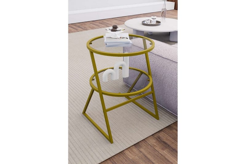 Lorigulla Sidobord 42x42 cm - Guld - Möbler - Vardagsrum - Soffbord & vardagsrumsbord - Brickbord