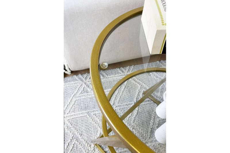 Lorigulla Sidobord 42x42 cm - Guld - Möbler - Vardagsrum - Soffbord & vardagsrumsbord - Brickbord