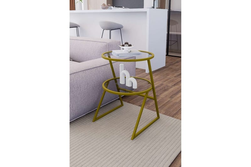 Lorigulla Sidobord 42x42 cm - Guld - Möbler - Vardagsrum - Soffbord & vardagsrumsbord - Brickbord