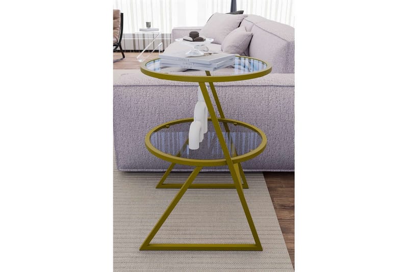 Lorigulla Sidobord 42x42 cm - Guld - Möbler - Vardagsrum - Soffbord & vardagsrumsbord - Brickbord