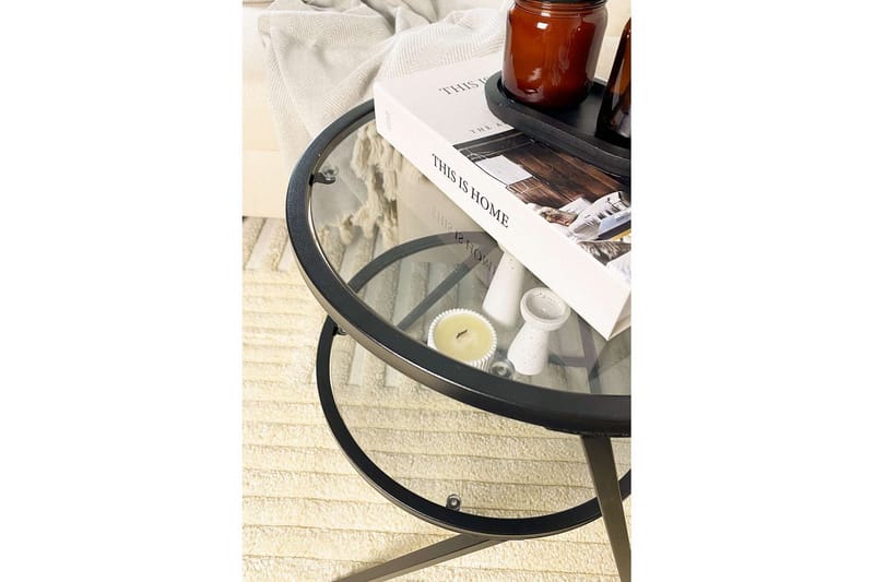 Lorigulla Sidobord 42x42 cm - Svart/Grå - Möbler - Vardagsrum - Soffbord & vardagsrumsbord - Brickbord