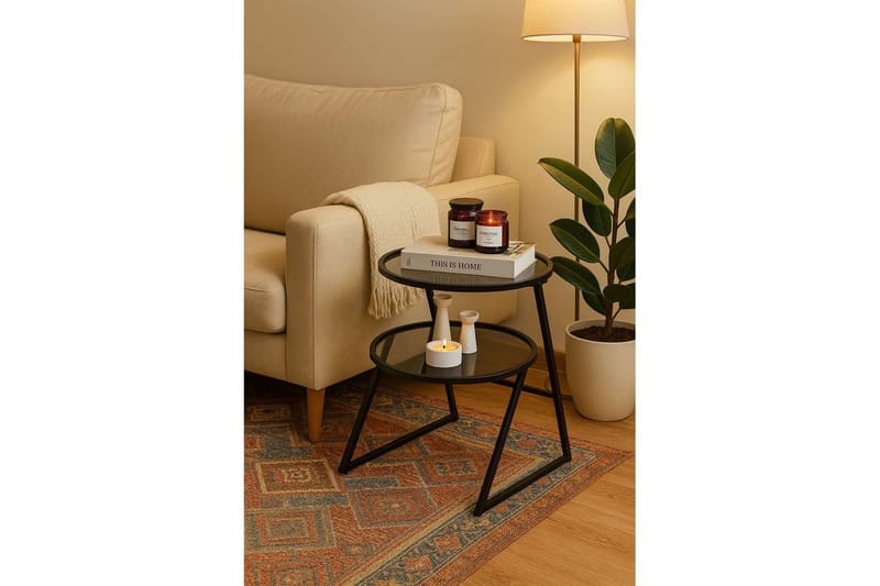 Lorigulla Sidobord 42x42 cm - Svart/Grå - Möbler - Vardagsrum - Soffbord & vardagsrumsbord - Brickbord