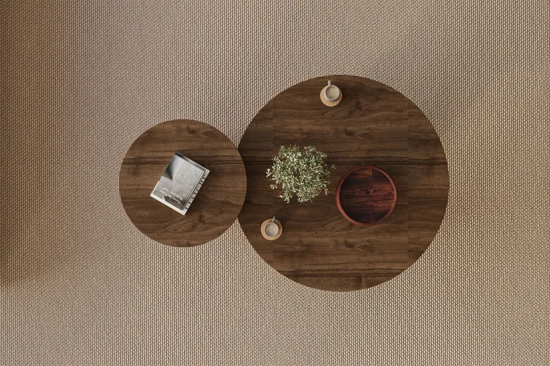 Lorricus Soffbord 70 cm Rund - Valnöt Och Travertin - Möbler - Vardagsrum - Soffbord & vardagsrumsbord - Soffbord