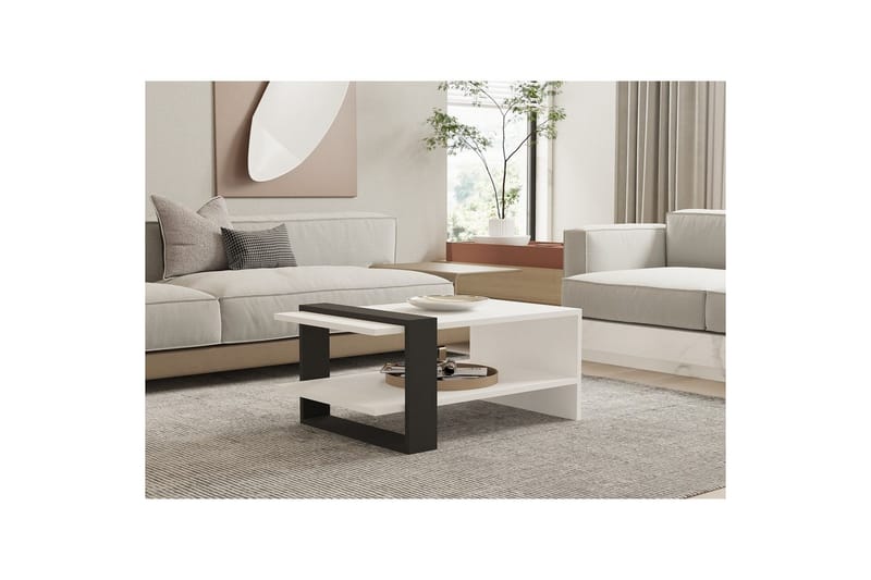 Lorva Soffbord 80 cm - Antracit/Vit - Möbler - Vardagsrum - Soffbord & vardagsrumsbord - Soffbord