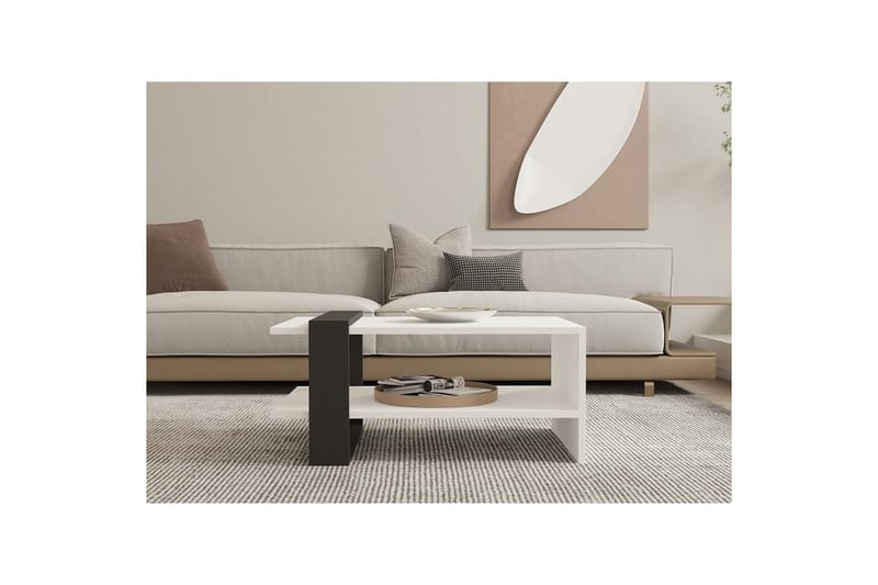 Lorva Soffbord 80 cm - Antracit/Vit - Möbler - Vardagsrum - Soffbord & vardagsrumsbord - Soffbord
