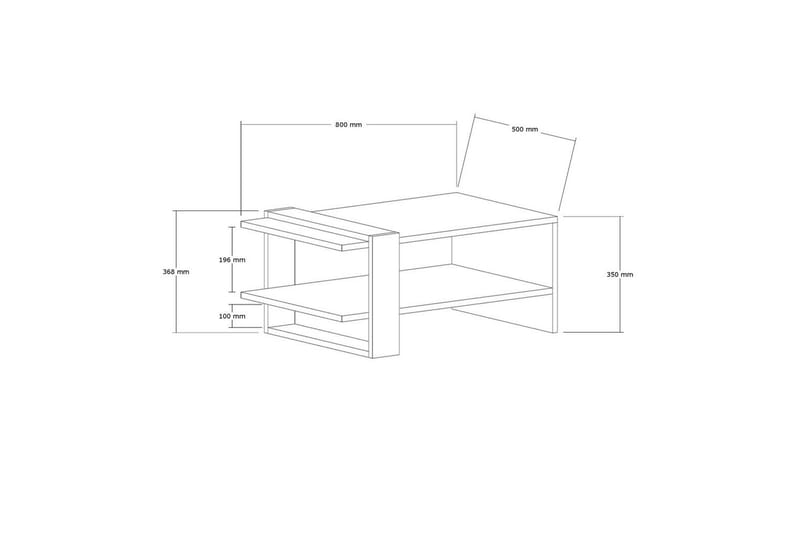 Lorva Soffbord 80 cm - Antracit/Vit - Möbler - Vardagsrum - Soffbord & vardagsrumsbord - Soffbord