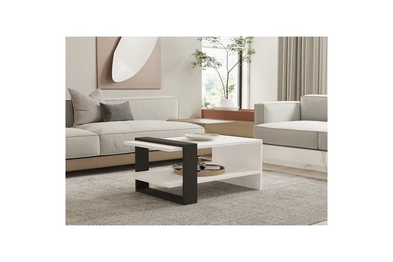 Lorva Soffbord 80 cm - Antracit/Vit - Möbler - Vardagsrum - Soffbord & vardagsrumsbord - Soffbord