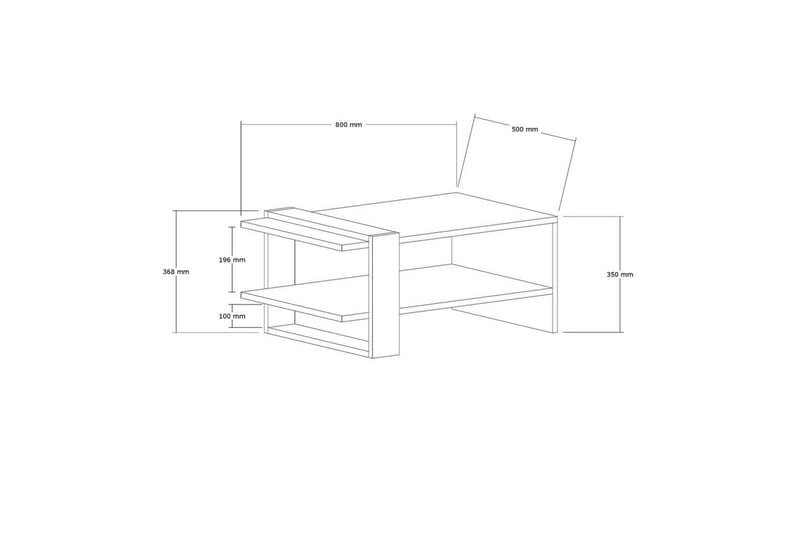 Lorva Soffbord 80 cm - Antracit/Vit - Möbler - Vardagsrum - Soffbord & vardagsrumsbord - Soffbord
