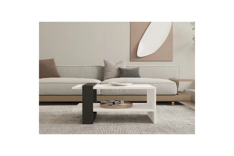 Lorva Soffbord 80 cm - Antracit/Vit - Möbler - Vardagsrum - Soffbord & vardagsrumsbord - Soffbord