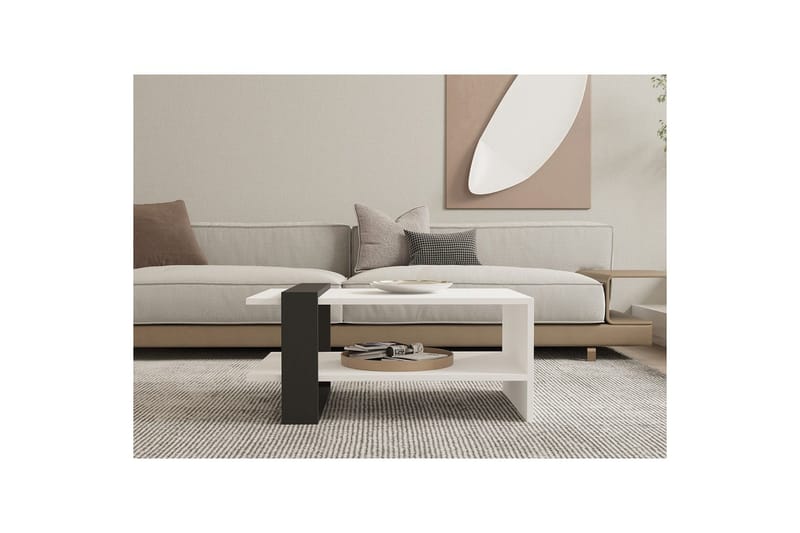 Lorva Soffbord 80 cm - Antracit/Vit - Möbler - Vardagsrum - Soffbord & vardagsrumsbord - Soffbord