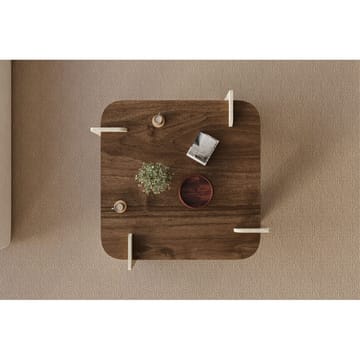Lorvenor Kvadratiskt Soffbord 90 cm i Trä med Skivben i Travertinlook - Brun - Möbler - Vardagsrum - Soffbord & vardagsrumsbord - Soffbord