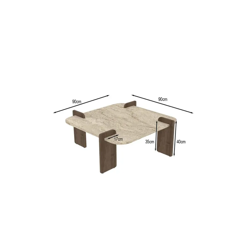 Lorvenor Soffbord 90 cm - Mörkbrun - Möbler - Vardagsrum - Soffbord & vardagsrumsbord - Soffbord