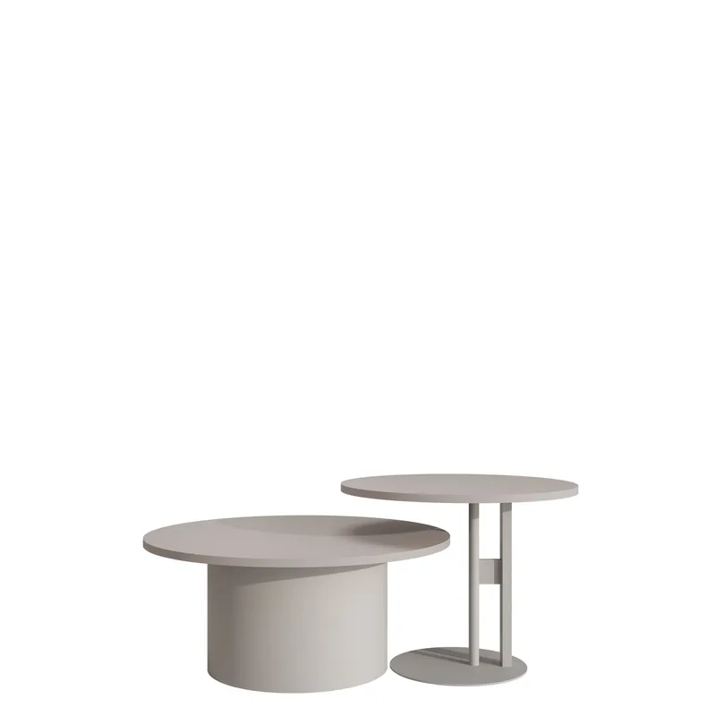 Lorvyn Satsbord rund 58/75 cm - Beige - Möbler - Vardagsrum - Soffbord & vardagsrumsbord - Soffbord