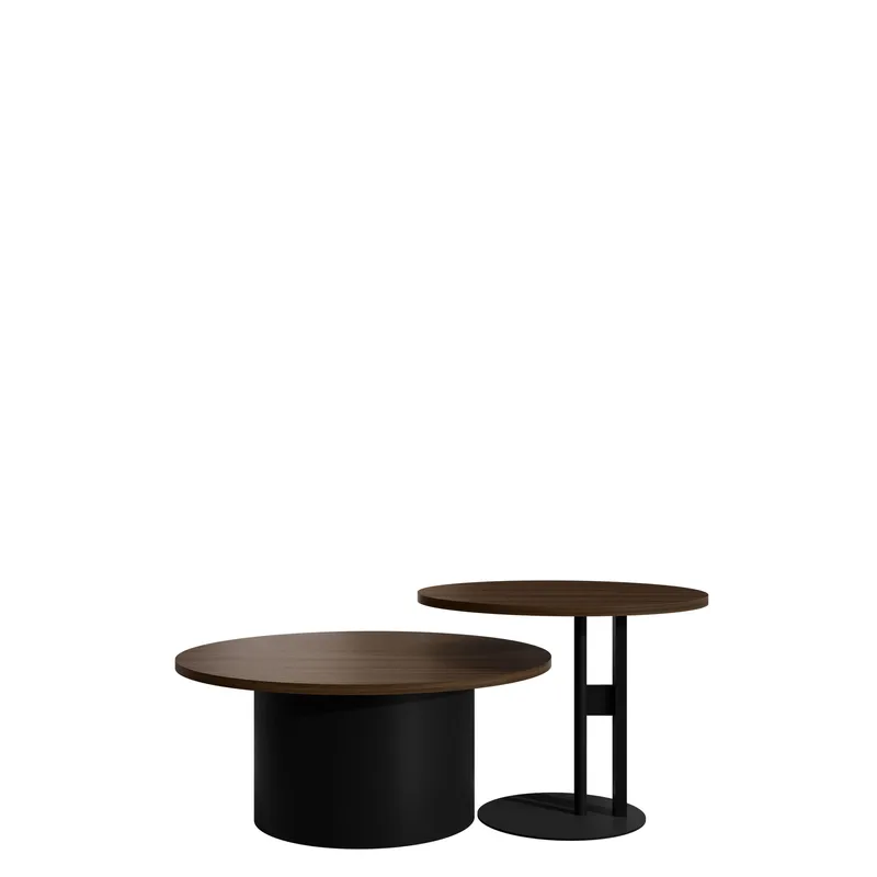 Lorvyn Satsbord rund 58/75 cm - Brun, svart - Möbler - Vardagsrum - Soffbord & vardagsrumsbord - Soffbord