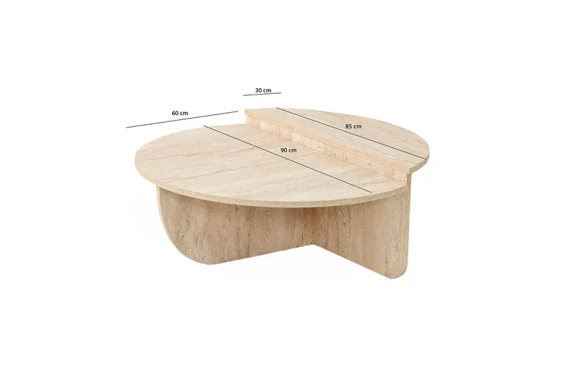 Louvrall Soffbord 90 cm - Beige - Möbler - Vardagsrum - Soffbord & vardagsrumsbord - Satsbord