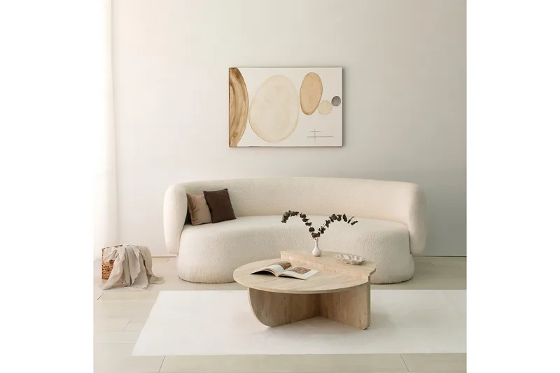 Louvrall Soffbord 90 cm - Beige - Möbler - Vardagsrum - Soffbord & vardagsrumsbord - Satsbord