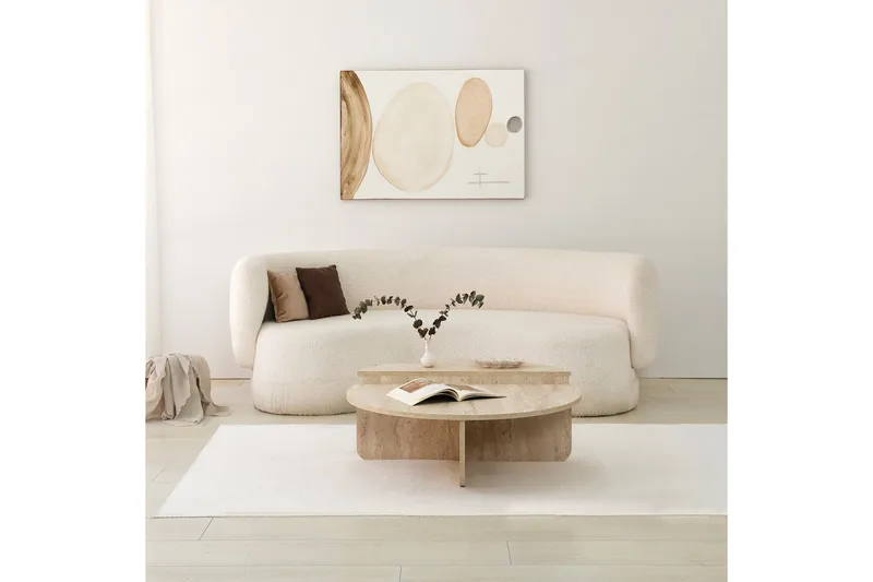 Louvrall Soffbord 90 cm - Beige - Möbler - Vardagsrum - Soffbord & vardagsrumsbord - Satsbord