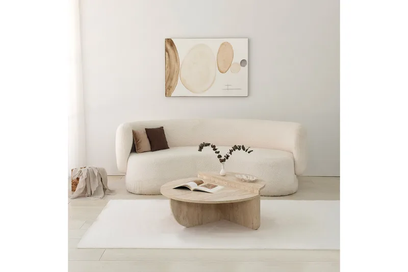 Louvrall Soffbord 90 cm - Beige - Möbler - Vardagsrum - Soffbord & vardagsrumsbord - Satsbord