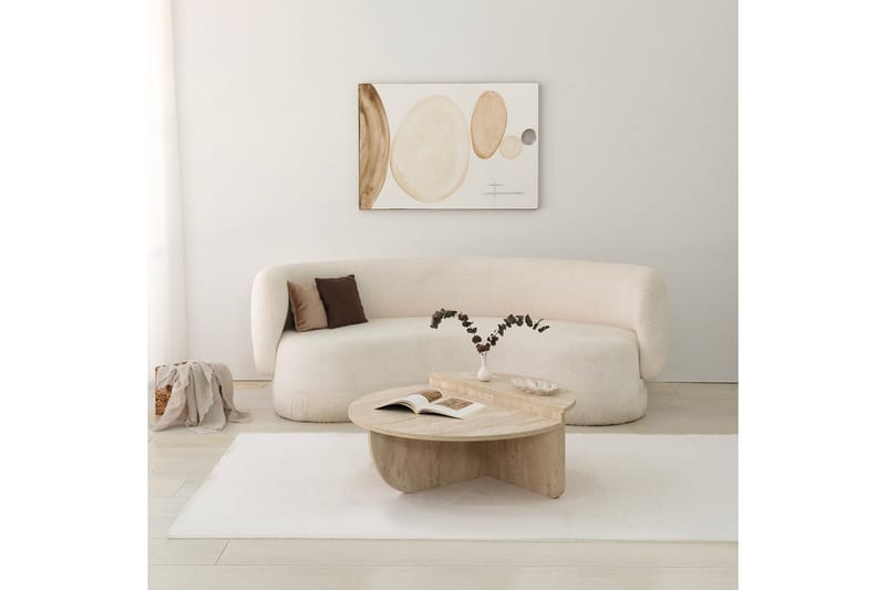 Louvrall Soffbord 90 cm - Beige - Möbler - Vardagsrum - Soffbord & vardagsrumsbord - Satsbord