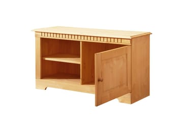 Lowboard Golvstående Tv Bänk 94 cm med Förvaring i Furu - Honungsbrun - Möbler - Vardagsrum - Tv-möbler & mediamöbler - Tv-bänkar