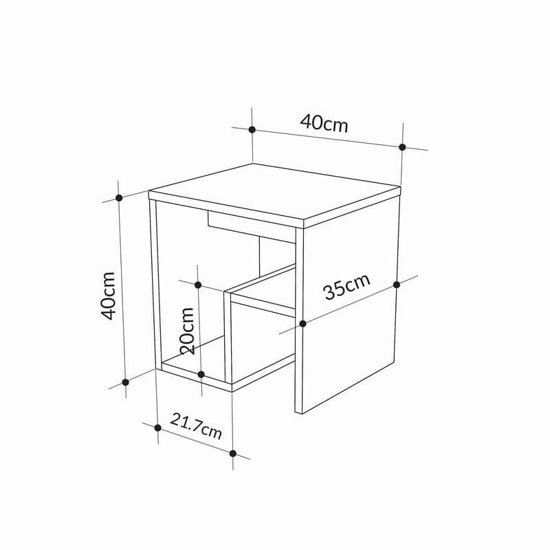 Lumira Sidobord 40 cm - Retro Grey - Möbler - Vardagsrum - Soffbord & vardagsrumsbord - Brickbord