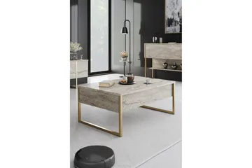 Luxe 90 cm Rektangulärt Soffbord i Trä - Beige - Möbler - Vardagsrum - Soffbord & vardagsrumsbord - Soffbord
