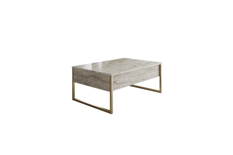 Luxe 90 cm Rektangulärt Soffbord i Trä, Beige