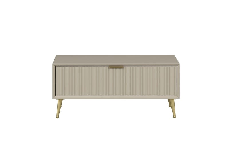 Luxe 90 cm Rektangulärt Soffbord med Lådor i Trä - Beige - Möbler - Vardagsrum - Soffbord & vardagsrumsbord - Soffbord