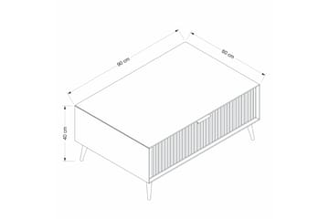 Luxe 90 cm Rektangulärt Soffbord med Lådor i Trä - Beige - Möbler - Vardagsrum - Soffbord & vardagsrumsbord - Soffbord