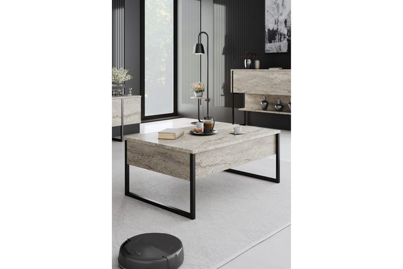 Luxe Soffbord 90 cm - Beige/Svart - Möbler - Vardagsrum - Soffbord & vardagsrumsbord - Soffbord