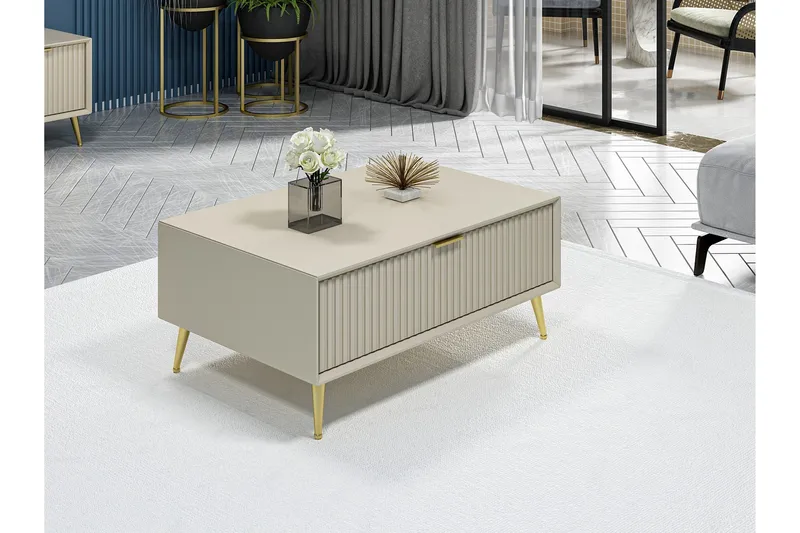 Luxe Soffbord 90 cm - Sandsten - Möbler - Vardagsrum - Soffbord & vardagsrumsbord - Soffbord