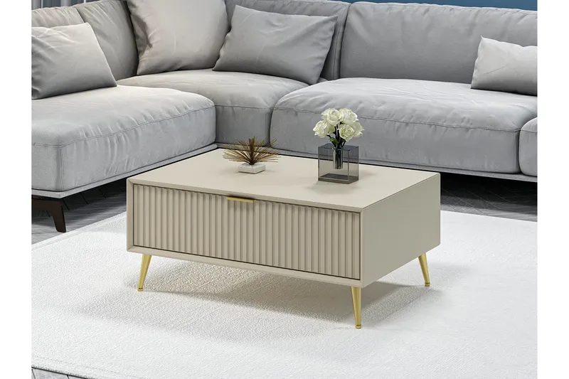 Luxe Soffbord 90 cm - Sandsten - Möbler - Vardagsrum - Soffbord & vardagsrumsbord - Soffbord