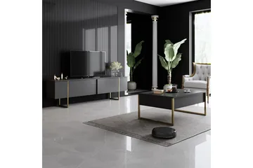 Luxe Soffbord 90x40 cm Svart/Guld - Hanah Home - Möbler - Vardagsrum - Soffbord & vardagsrumsbord - Soffbord