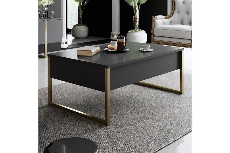 Luxe Soffbord 90x40 cm Svart/Guld - Hanah Home - Möbler - Vardagsrum - Soffbord & vardagsrumsbord - Soffbord