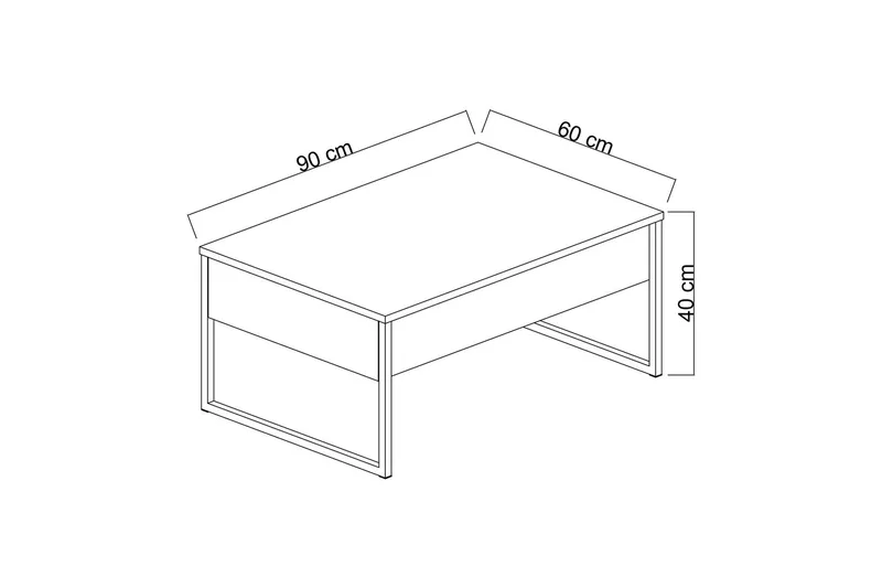 Luxe Soffbord 90x40 cm Vit/Guld - Hanah Home - Möbler - Vardagsrum - Soffbord & vardagsrumsbord - Soffbord