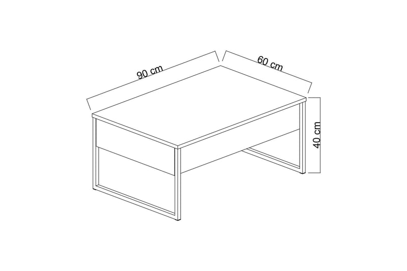 LUXE Soffbord 90x40 cm Vit/Svart - Soffbord - Bord