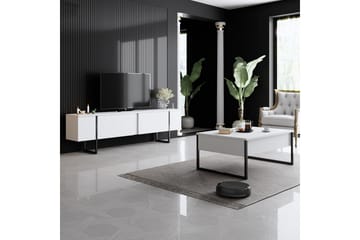 Luxe Soffbord 90x40 cm Vit/Svart - Hanah Home - Möbler - Vardagsrum - Soffbord & vardagsrumsbord - Soffbord