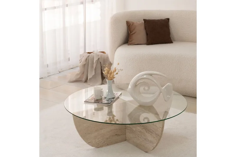 Makhan Soffbord 90 cm - Beige - Möbler - Vardagsrum - Soffbord & vardagsrumsbord - Soffbord