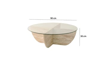 Makhan Soffbord 90 cm - Beige - Möbler - Vardagsrum - Soffbord & vardagsrumsbord - Soffbord