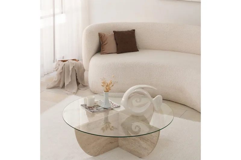 Makhan Soffbord 90 cm - Beige - Möbler - Vardagsrum - Soffbord & vardagsrumsbord - Soffbord