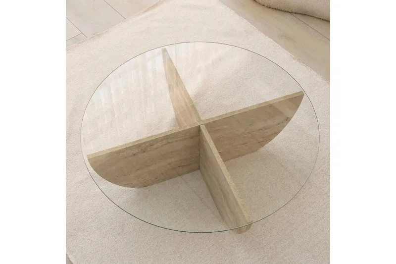 Makhan Soffbord 90 cm - Beige - Möbler - Vardagsrum - Soffbord & vardagsrumsbord - Soffbord